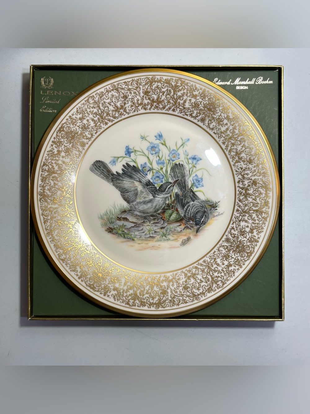 Vintage Lenox Classic Boehm Birds Decorative Mockingbirds Plate 1978